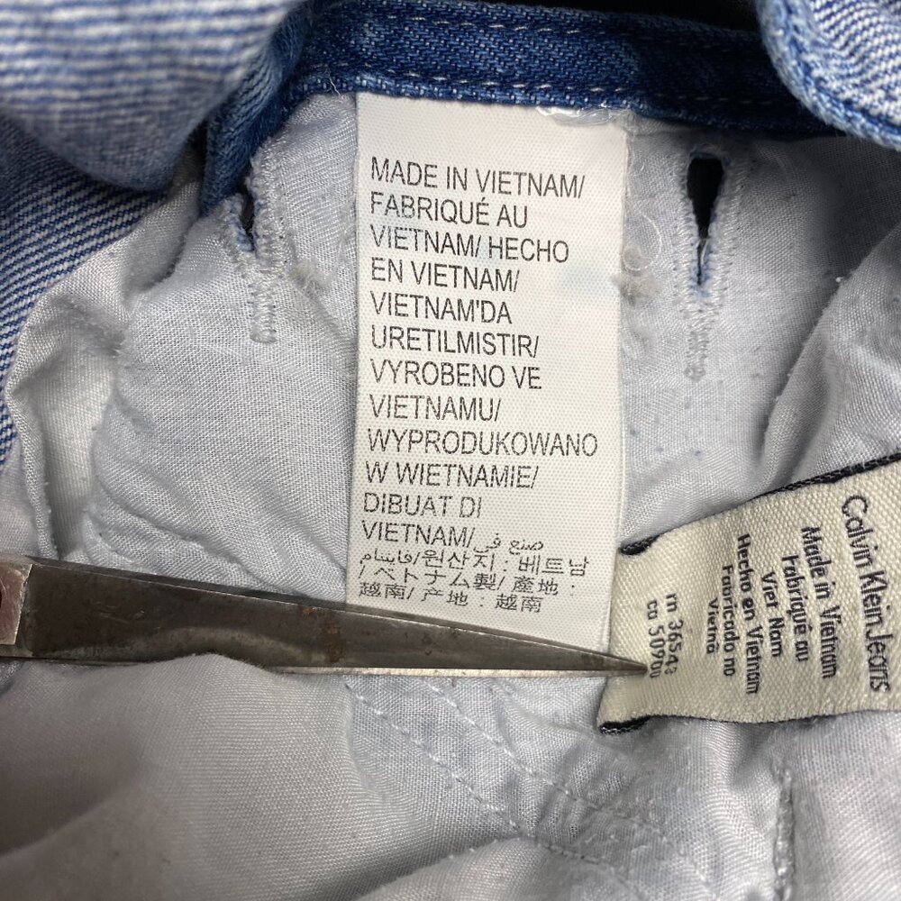Calvin Klein Denim Overalls Pants tapered slim leg Size Small - Picture 11 of 12